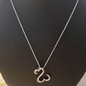 Vintage Open Hearts by Jane Seymour pendant Necklace In Sterling Silver
